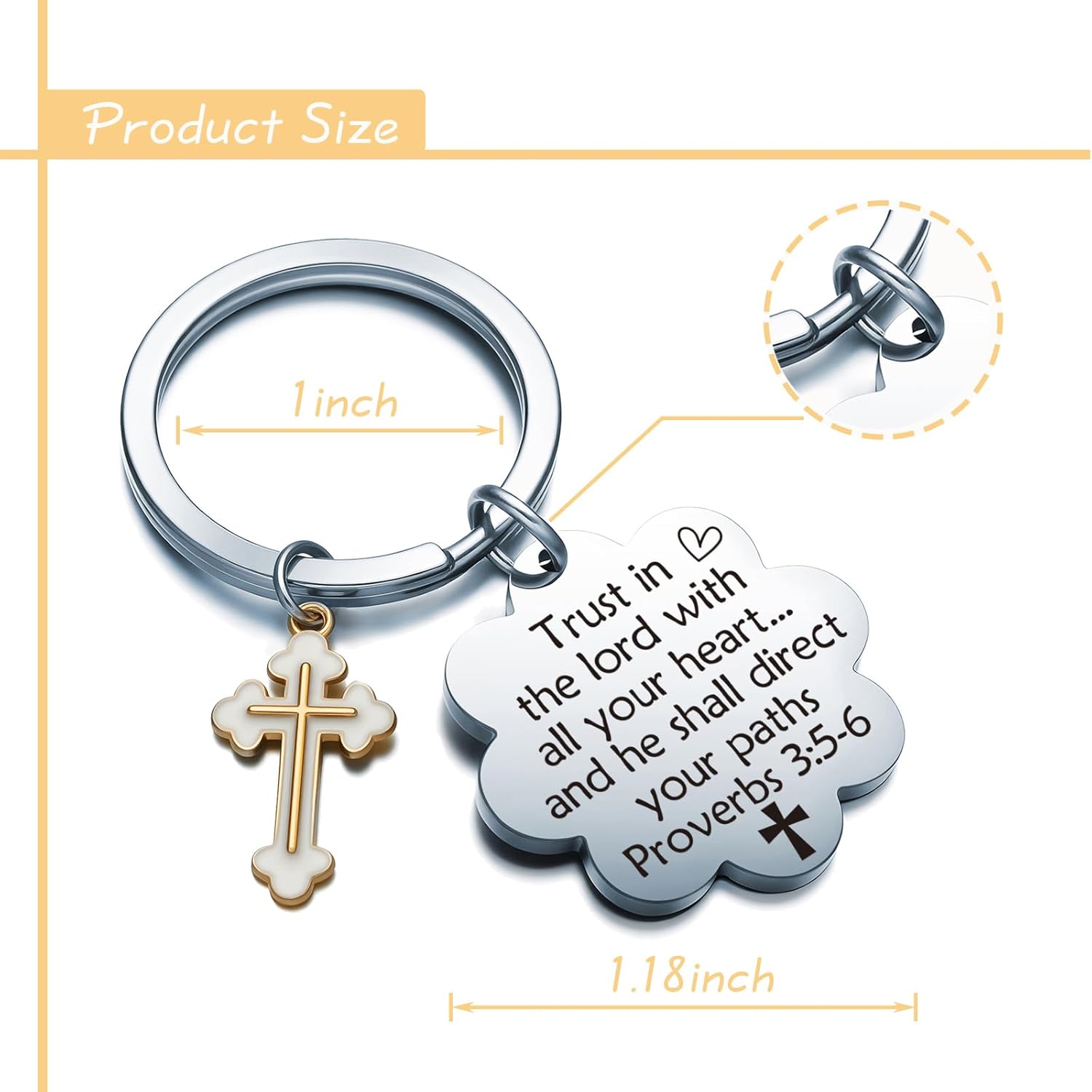 Christian Keychains For Women Jesus Keychain Inspirational Scripture Gifts Cross Jewelry Faith Gifts - Image 2