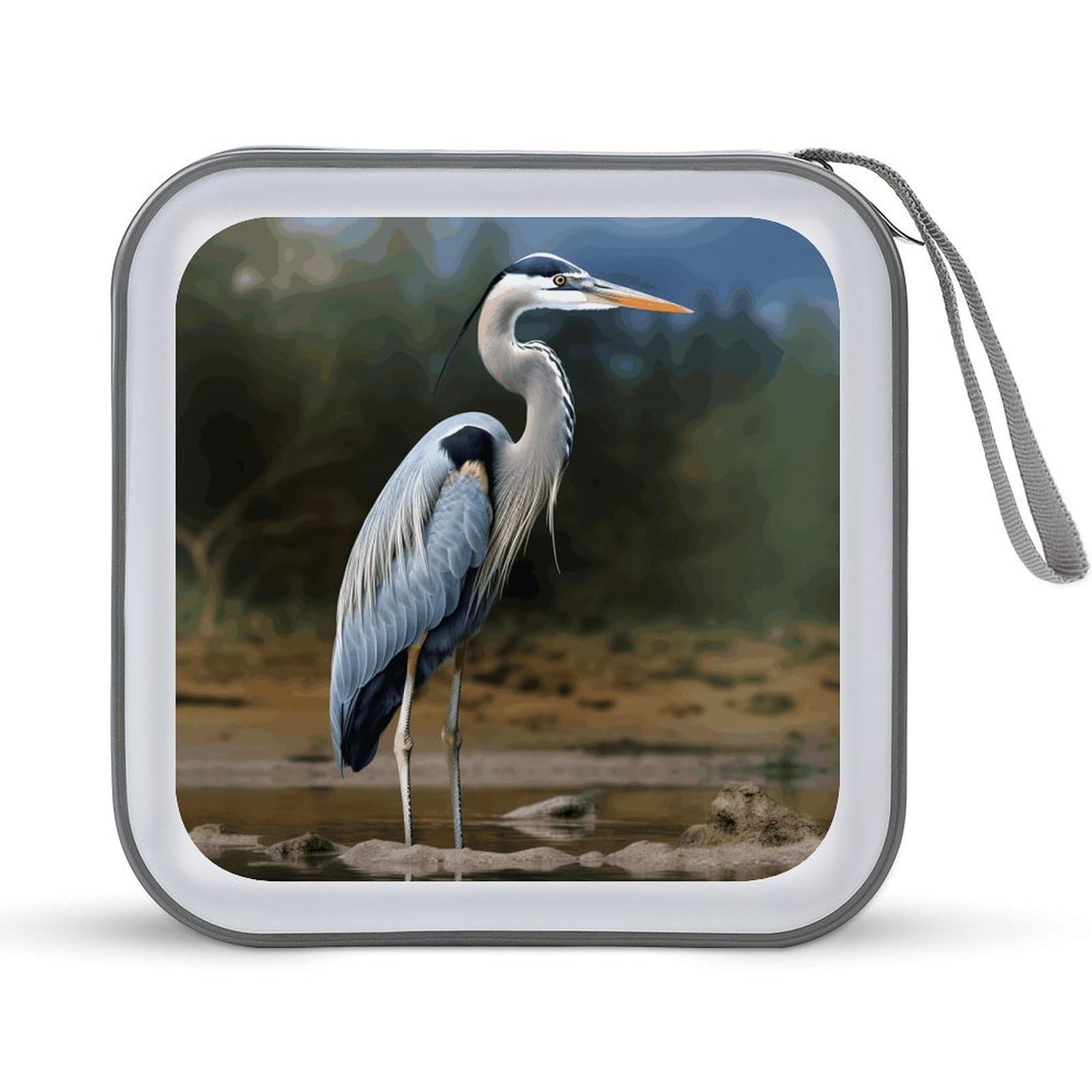 VstaDank Heron 40 Capacity CD Case Zipper Disc Storage Organizer Portable Hard Plastic CD Storage Wallet Organizer Organizer for the