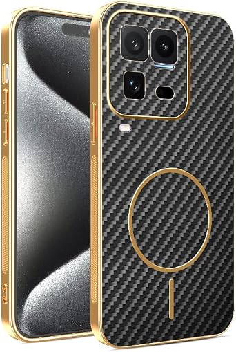 Phone Case for iQOO 15 Ultra Magnetic Silicone Cover 3D Carbon Fiber Texture, Silm Trendy for VIVO iQOO 15 Ultra Fusion Case Shockproof Full Protection Camera Black