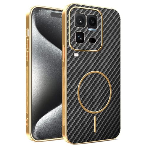 Kainevy Phone Case for iQOO 15 Ultra Magnetic Silicone Cover 3D Carbon Fiber Texture, Silm Trendy for VIVO iQOO 15 Ultra Fusion Case Shockproof Full Protection Camera (Black)