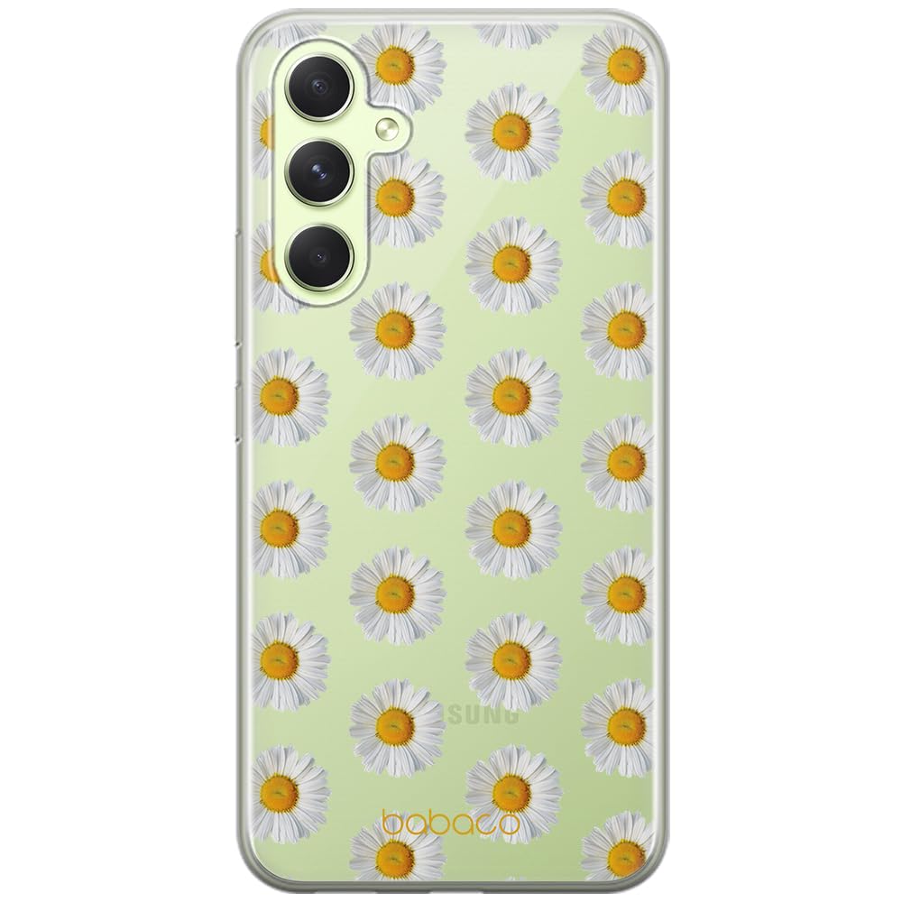 Babaco ERT GROUP mobile phone case for Samsung A54 5G original and officially Licensed pattern Flowers 009 optimally adapted to the shape of the mobile phone, partially transparent