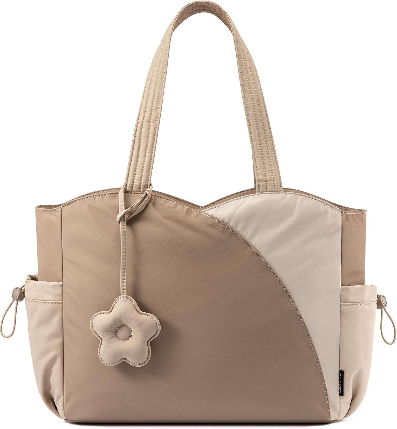 LOVEVOOK Tote Bag for Women, Puffer Work Bags with Zipper for Daily Travel College, Teacher Nurse Laptop Handbags Purses Gift