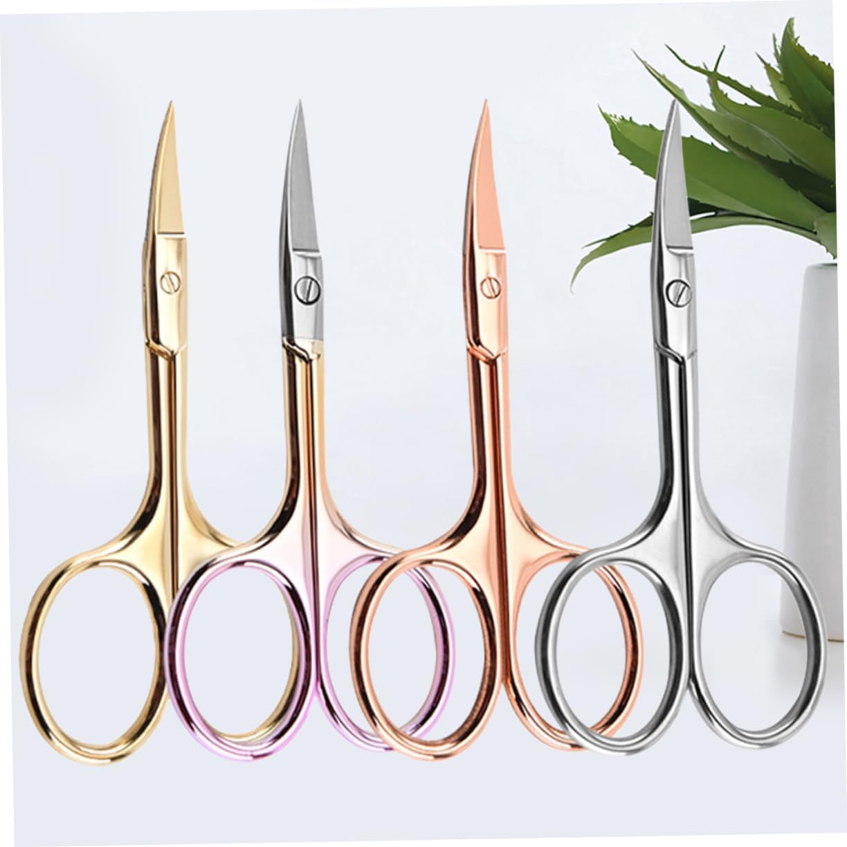 Men's Grooming Kit 4pcs Stainless Steel Beard Scissors Mustache Trimmer Precision Shears Random