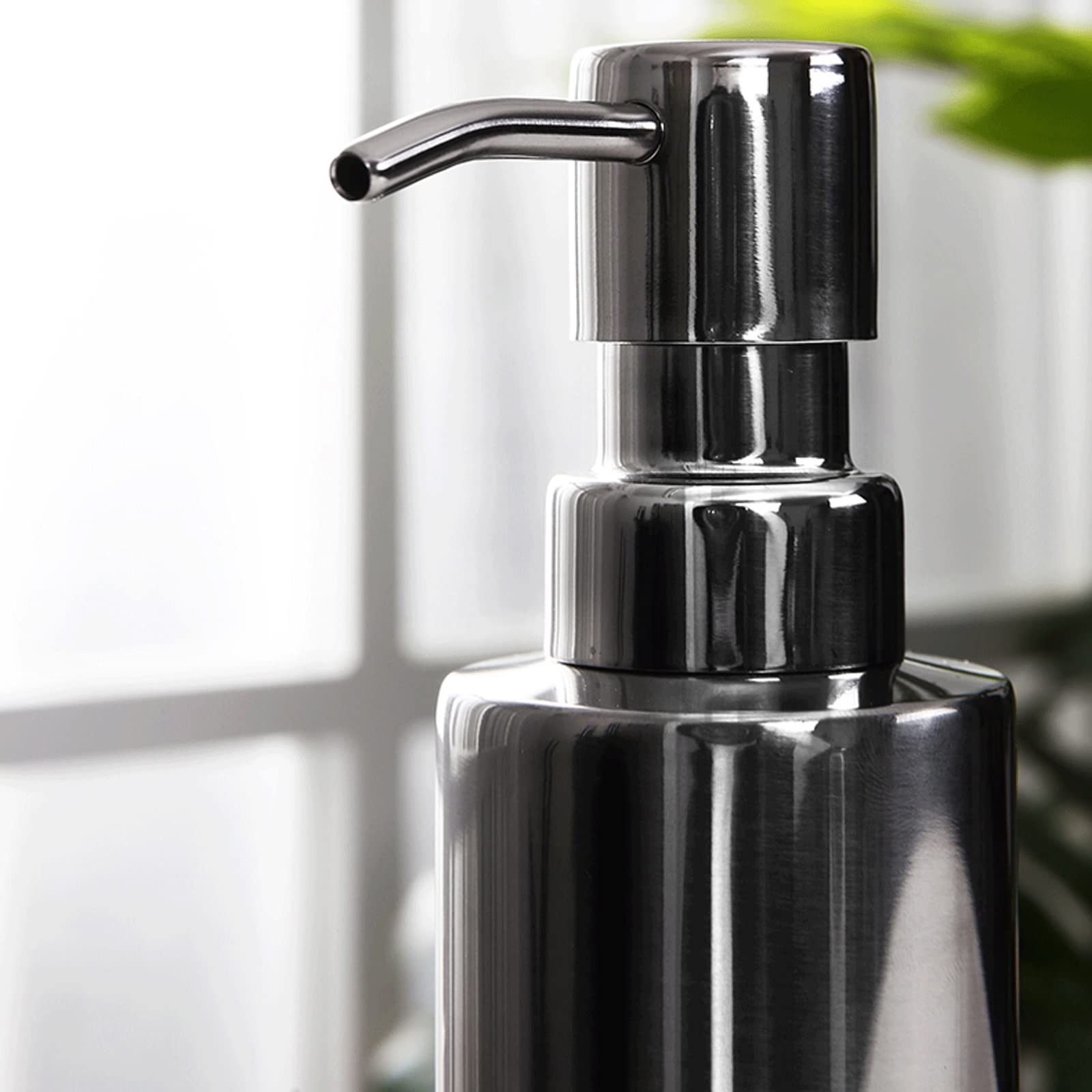 Distributore di Sapone da 10,1 Once, Ricaricabile, in Acciaio Inossidabile Spazzolato, per Cucina, Bagno, bancone, Dispenser di Sapone
