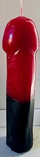 Penis Genital Image Figure Candle/Multi-Color & Double Action Red & Black 7.5"