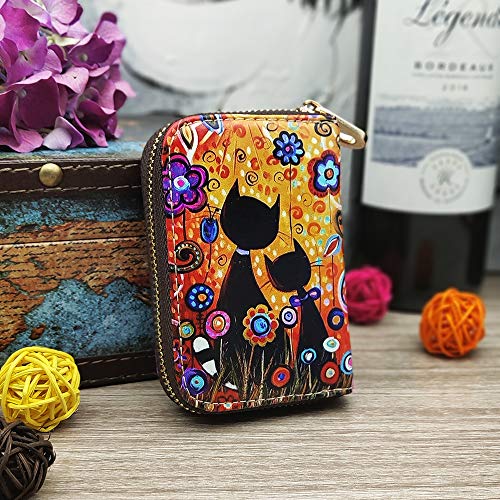 Moyyo Rfid Credit Card Holder Case Leather Printed Zipper Card Case Wallet For Women Girls #TOP5