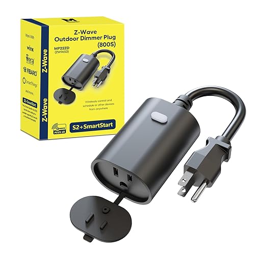 Miniatura 11 de Enchufe Z-Wave Serie 800 de Minoston, Enchufe Inteligente Z-Wave para Exteriores con 2 Tomas Individuales, Toma Inteligente Z-Wave Impermeable para