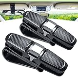 Glasses Holder for Car Sun Visor Clip, Amison 2 Pack Double Sunglasses Eyeglasses Mount with Ticket Card Slot