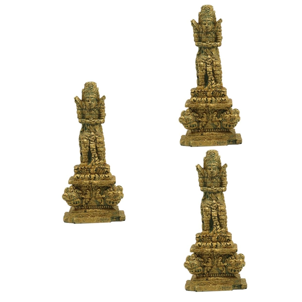 ULTECHNOVO 3 Pezzi Ancient Buddha Statue Ornaments ornamenti per acquari di grandi dimensioni decorazioni per acquari di grandi dimensioni decorazione dell'acquario resina
