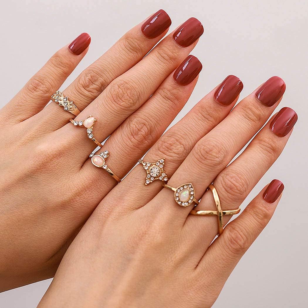 Campsis 24pcs French Glossy False Nails Pink Fake Nails Short Square Full Cover Nails Art Sets Party Prom Clip on Nails for Women and Girls