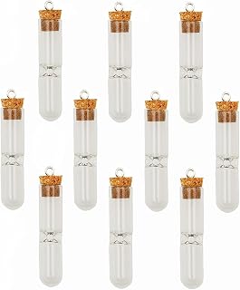 10pieces Cute Hourglass Small Glass Cork Bottle mini Sandy clock Glass vial pendant Jewelry charms DIY (50x12mm)