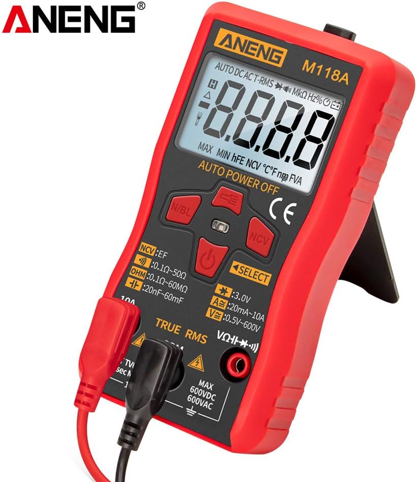 ANENG M118A Multimeter with Test Leads Connected