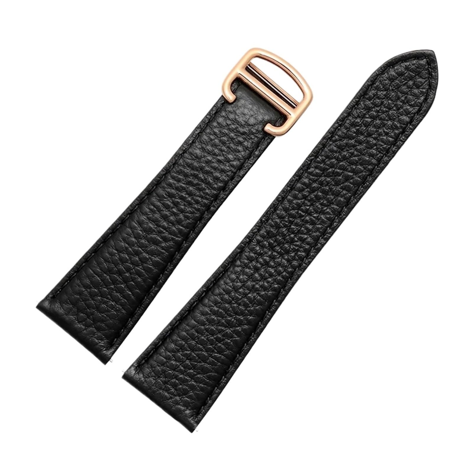 Generisch MENGKG Kompatibel mit Uhrenarmband, kompatibel mit Tank London Lychee, strukturiertes Rindsleder-Armband for Herren und Damen, Band 17 20 22 23 24 25 mm