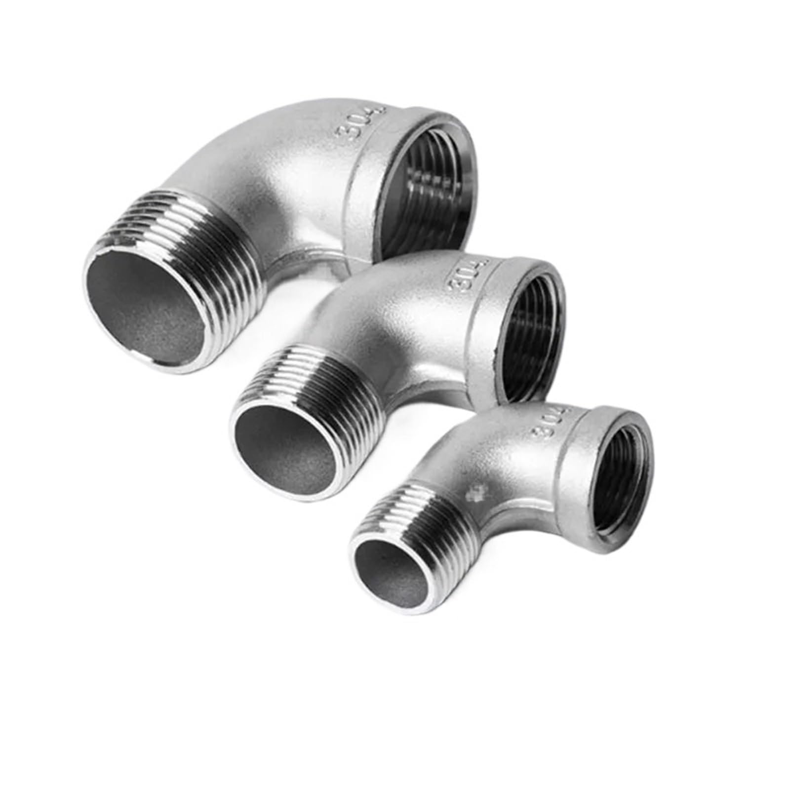 1/8" 1/4" 3/8" 1/2" 3/4" 1" BSPP Female To Male Thread 304 Stainless Steel 90 Degree Elbow Pipe Fitting Connector Coupler(304SS NPT1.2)