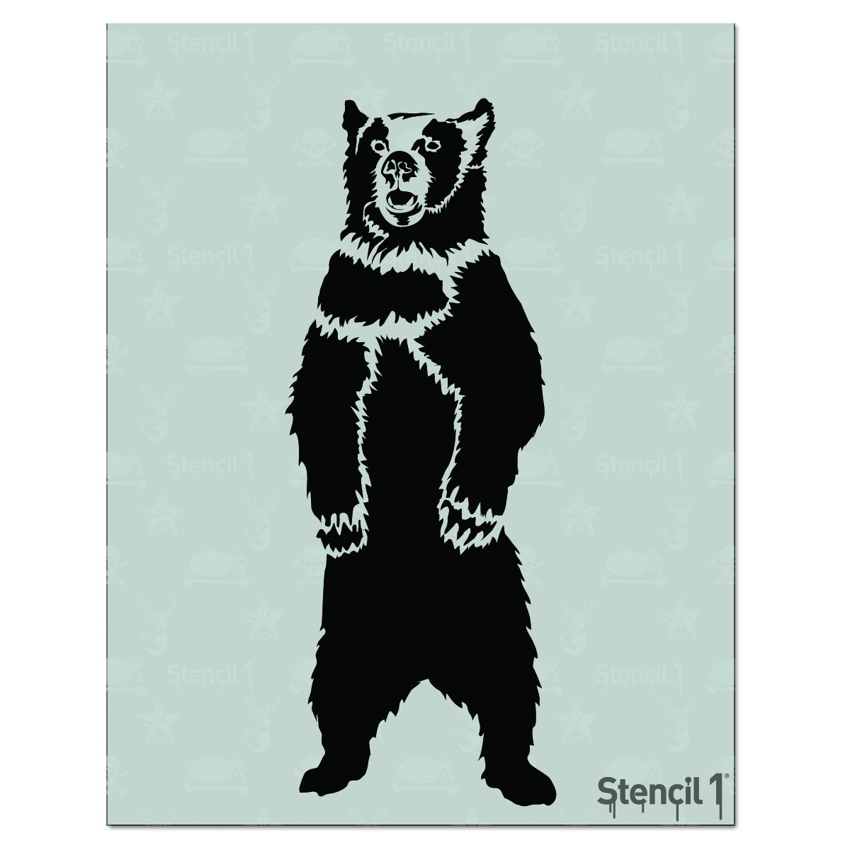 Stencil1 Grizzly Bear Stencil Durable Quality Reusable Stencils for Painting - Create Stencil Crafts and Decor - Decor on Walls Fabric & Furniture Recyclable Art Craft - 8.5" x 11"