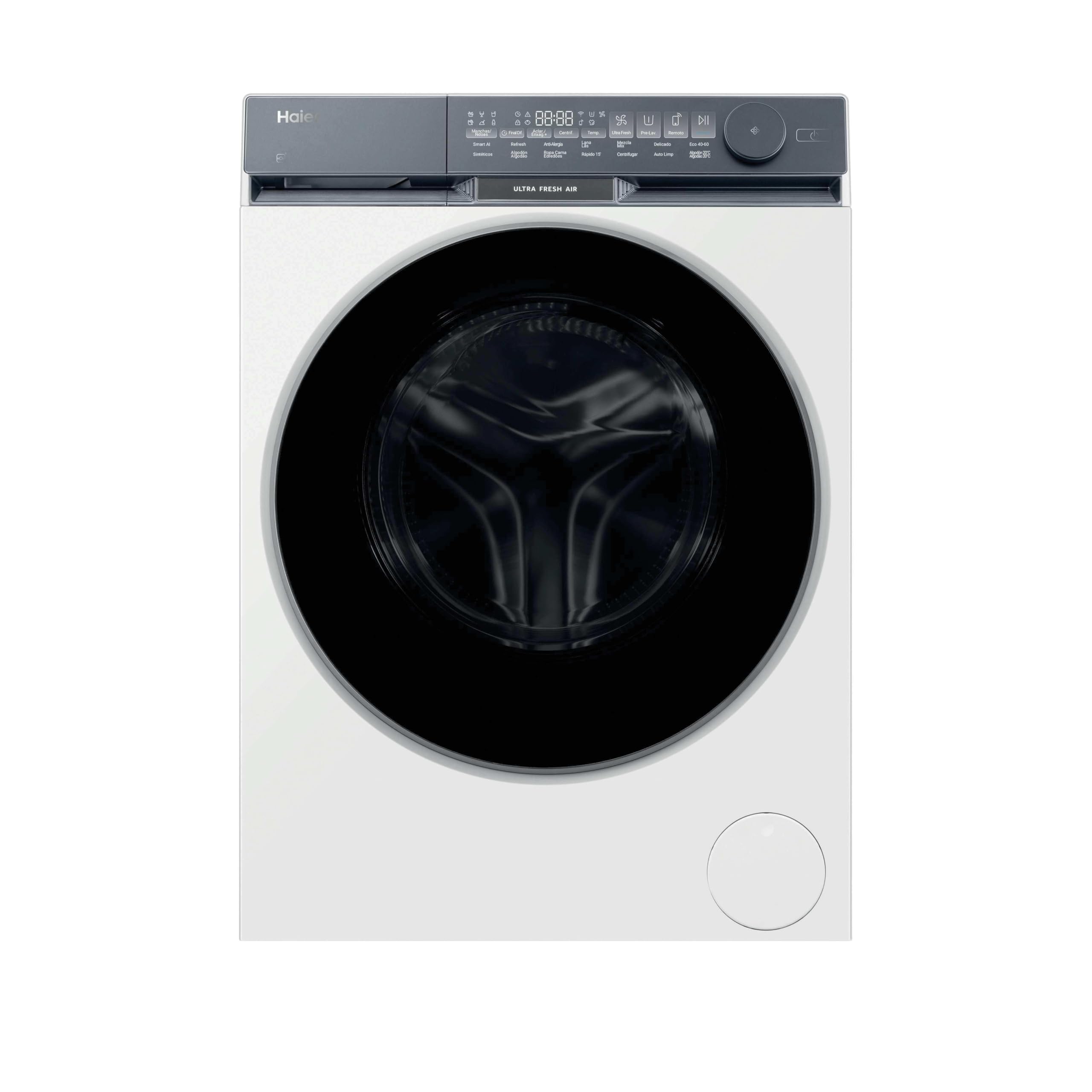 Haier X9 Series HW90-B14387U1-IB Lavadora Carga Frontal 9KG, Clase A -35%, Función Vapor, Motor Direct Motion, Display Digital, 1400RPM, Ultra Fresh Air, Libre Instalación, 14Programas, Blanco