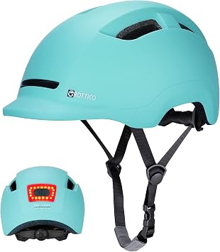 Adult Bike Helmet with Light - Dual Certified for Bicycle Scooter Skateboard Road Cycling Skating Helmet