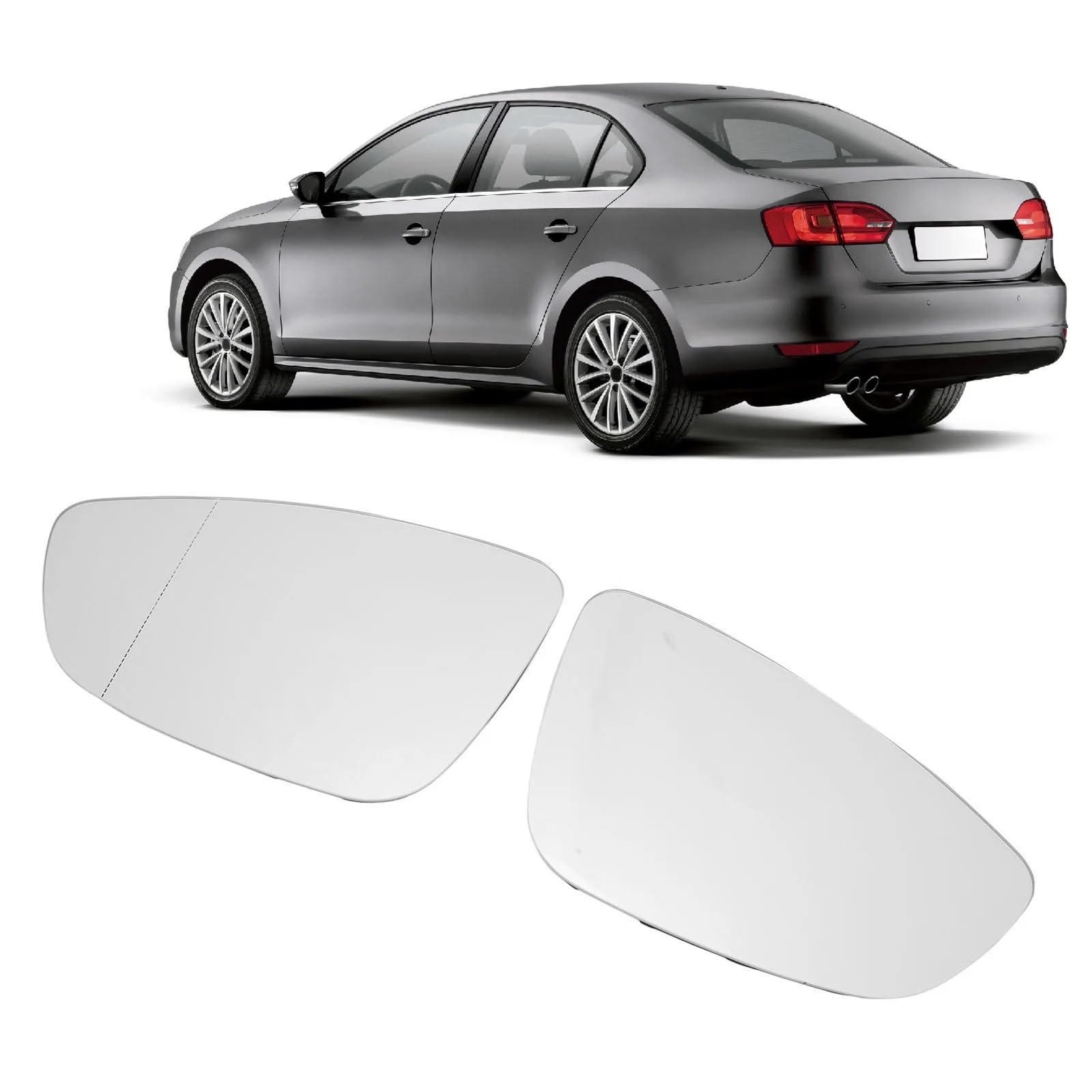 Cristal de espejo retrovisor calefactado 1 par de espejos retrovisores laterales calefactables para Volkswagen para Jetta MK6 2011-2018 5C6857521