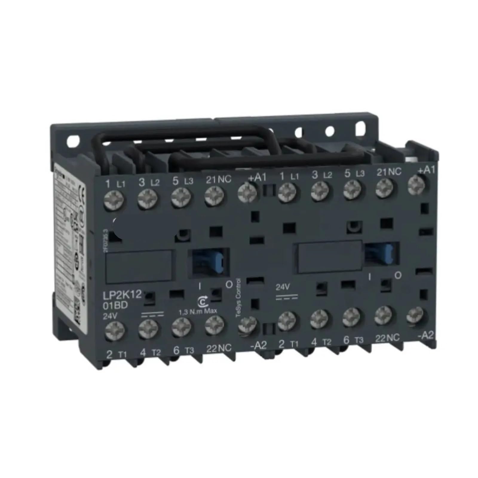 1 szt. LP2K1201BD stycznik cofania, 3P, AC-3/AC-3e, 440V 12A, 1NC, 24V DC Coil, zaciski zaciskowe śrubowe