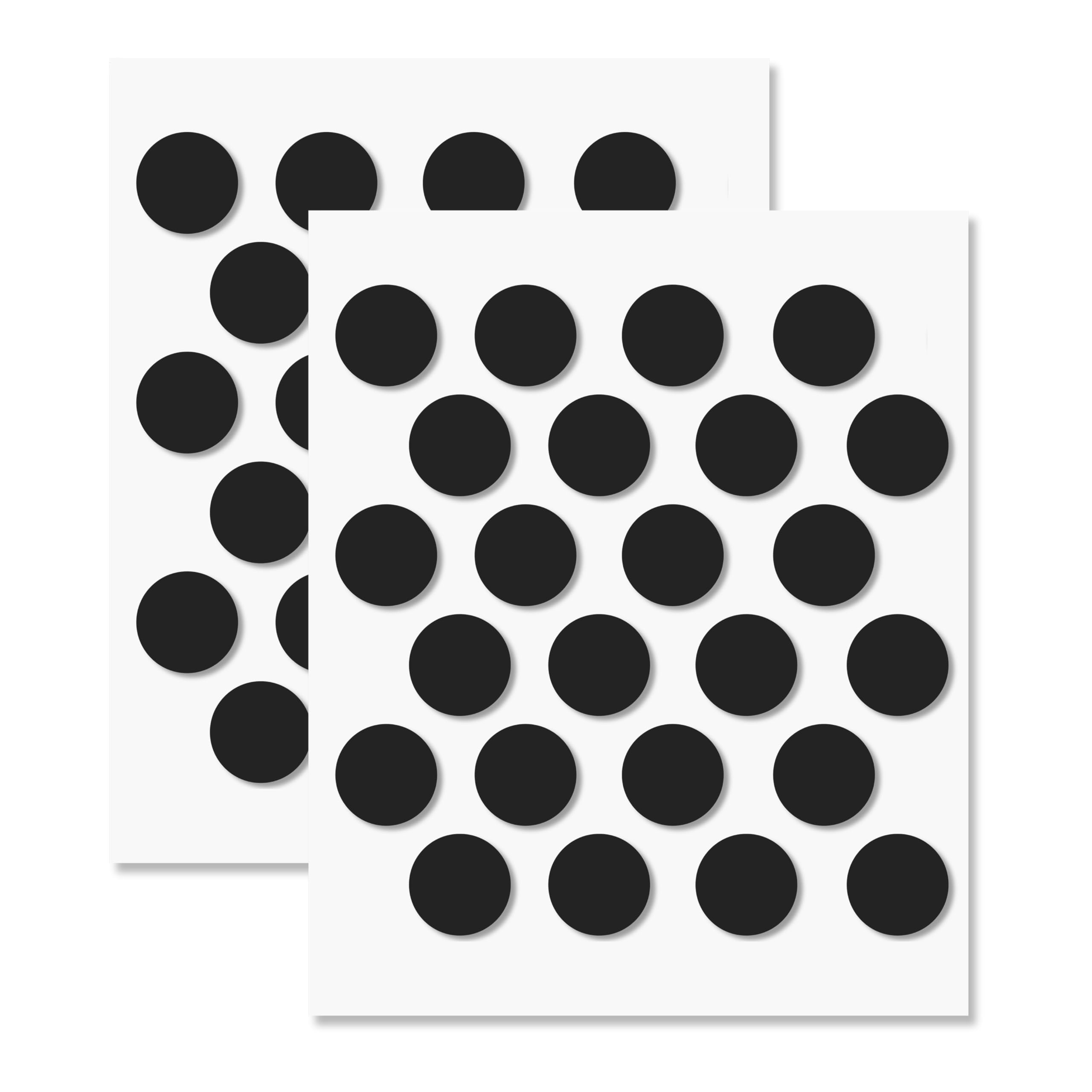 Black Self-Adhesive Screw Hole Stickers - 48 pcs. 0.79 inch / 20 mm Peel Stick Dust Proof Tape, Water Resistance PVC Caps for Wood Cabinets, Furniture, Drawer, Wardrobe, Kitchen, Table