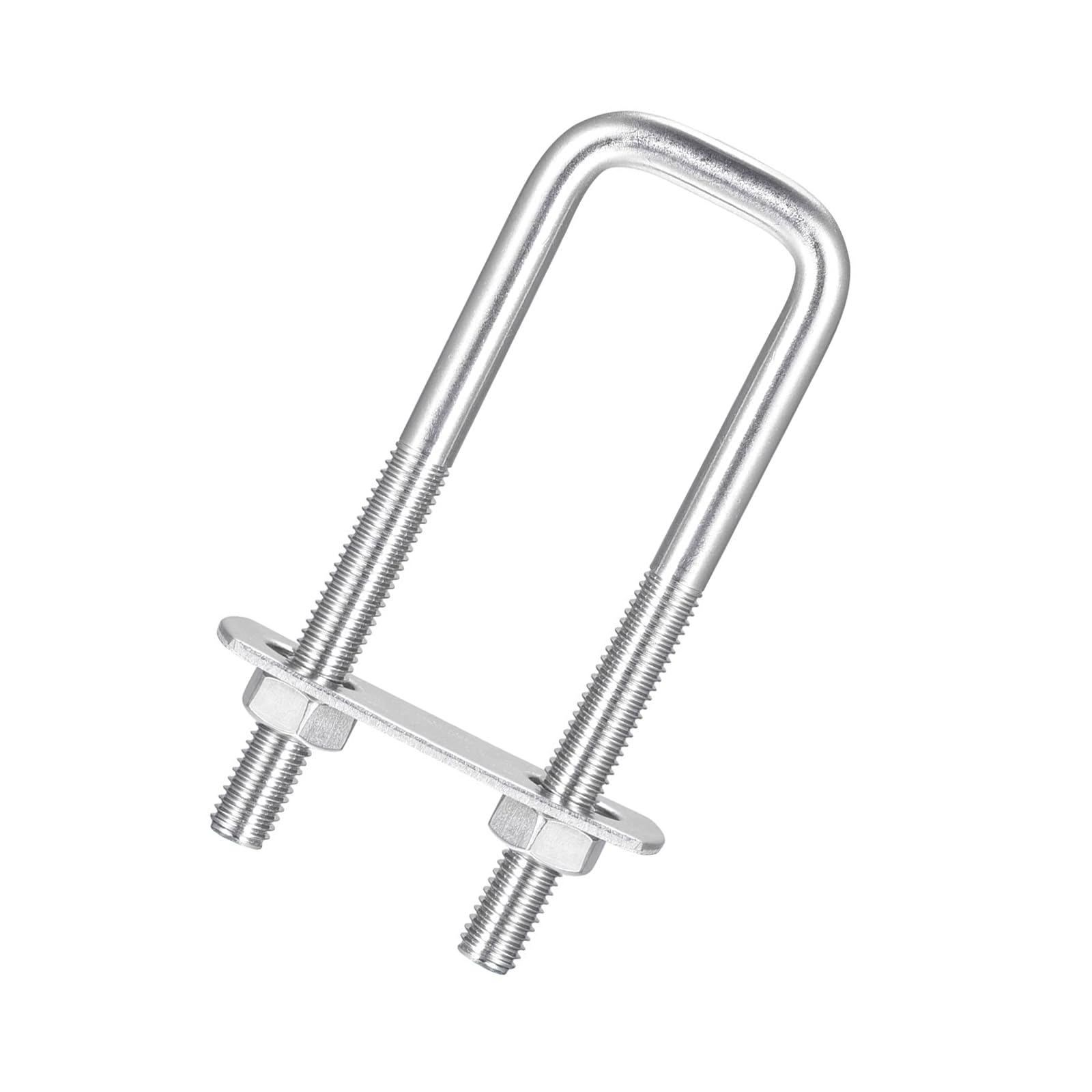 Unifizz Square U-Bolt,3 Set 304 Stainless Steel M8 U Bolts 25mm(1.06") Inner Width 100mm Length with Nuts and Frame Plate for Automobiles Boat Trailer