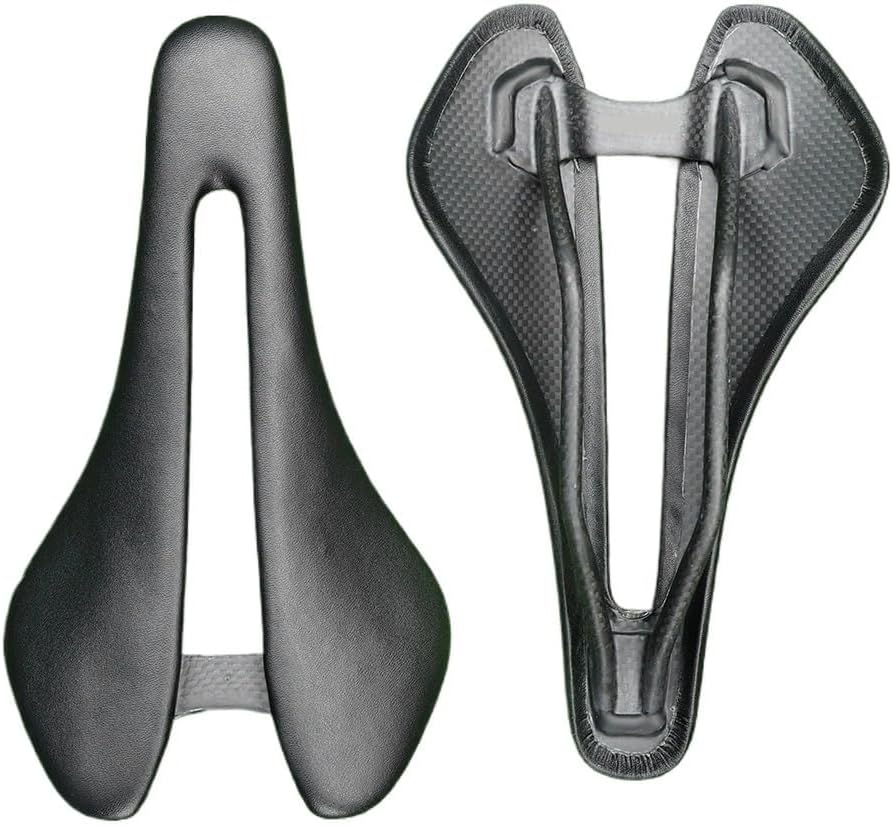 Full Carbon Bicycle Saddle Ultralight 81g/87g Leather Top 7x9mm Carbon Rails 143/155mm for Road MTB Gravel Bike Accessory
