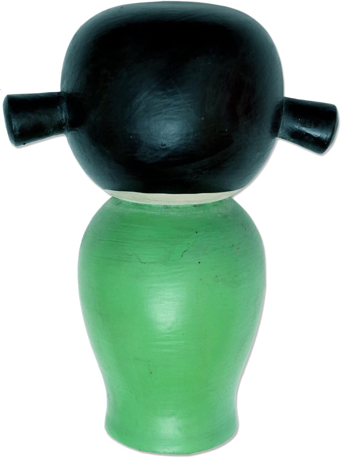 NOVICA Artisan Handmade Wood Statuette Small Albesia in Green Indonesia Decor Accessories Home Accents [5in H x 3.9in W x 2.4in D] 'Shy Lady in Green'