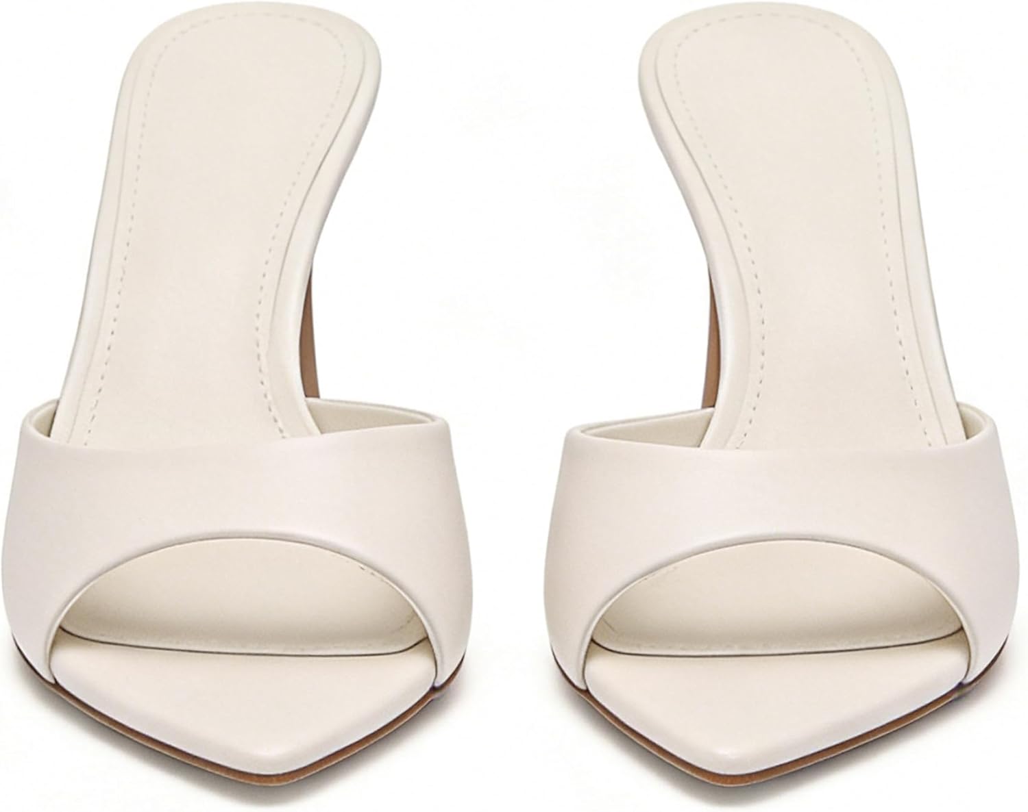 Riekhany High Heel Mules for Women Slip On Open Pointed Toe Classy Patent Leather Stiletto Pumps Formal Slingback Mule Sandals Dress Walking Shoes - Image 4