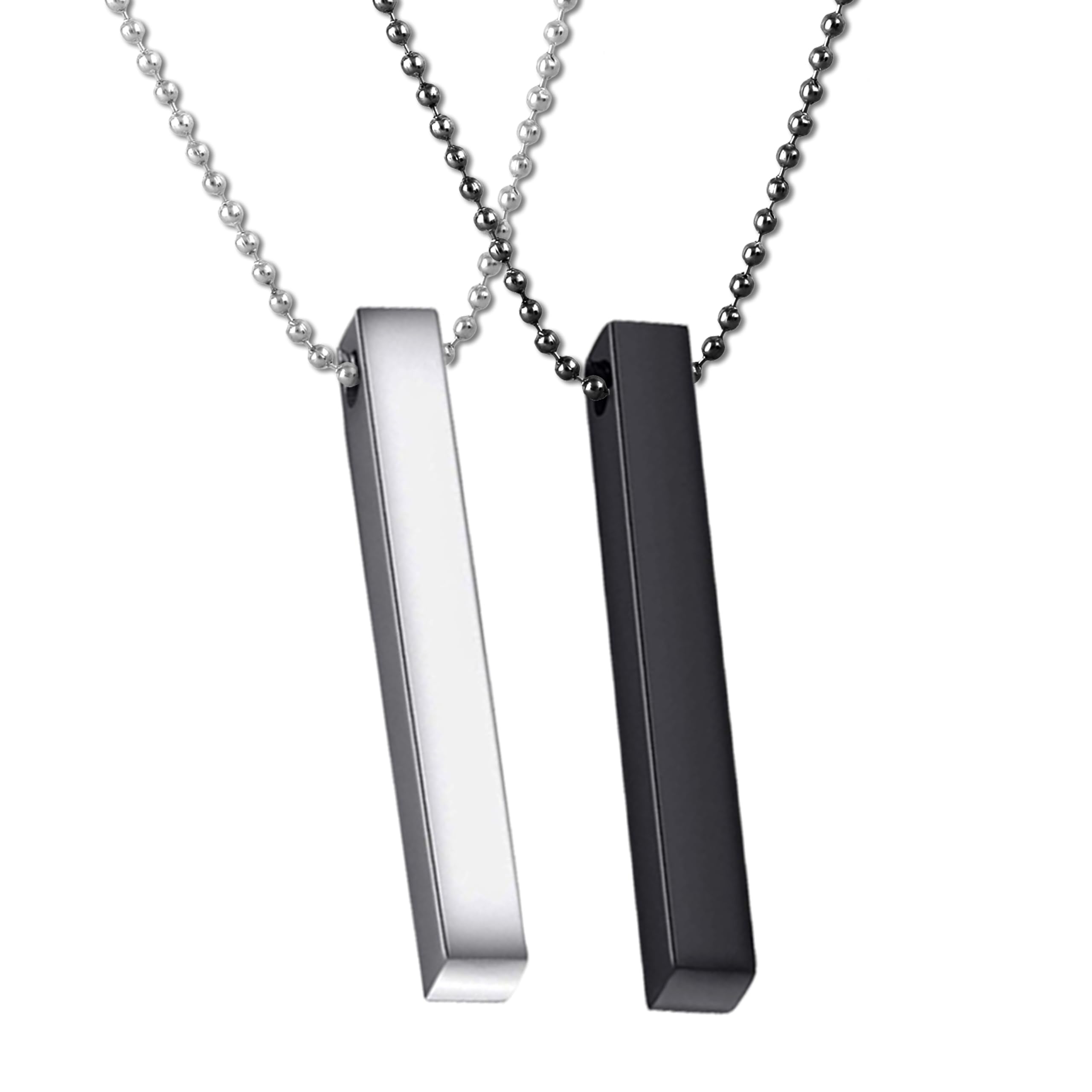 Bar Pendant for Men combo Black Silver chain for men Boys Mens boyfriend gents locket for men Boy girls Women Stainless Steel neck chain lockets mens chains fashion Necklace Long Stylish -1-image-39