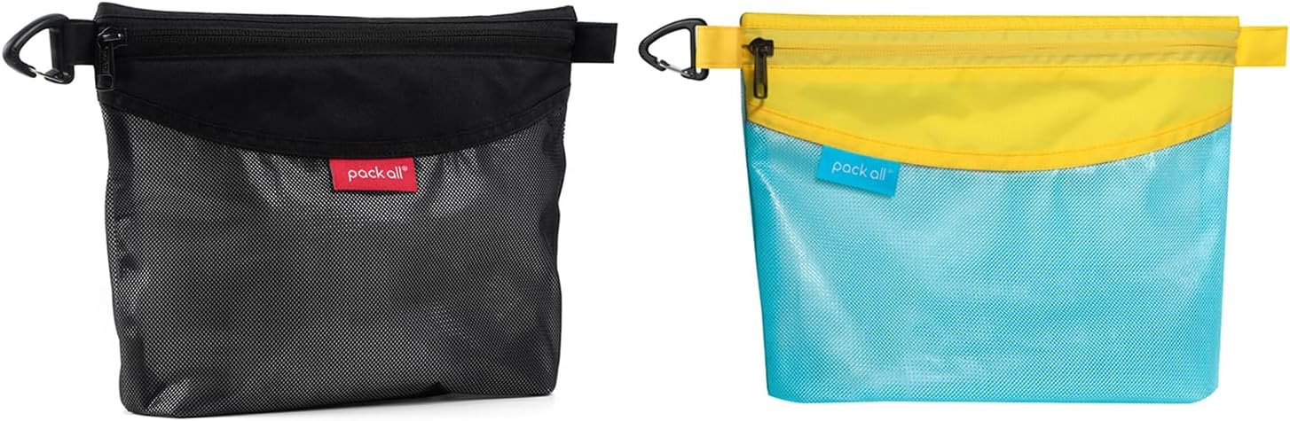 pack all Bundle | 1 Zipper Pouch (S, Black) & 1 Zipper Pouch (S, Blue)