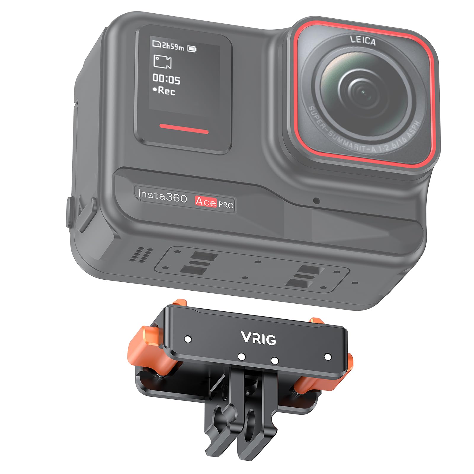 VRIG AC-10 Magnetic Base für Insta 360 Ace/Ace Pro 2/X5, Magnetic Quick Release Adapter Metall Stativ Halterung mit 1/4