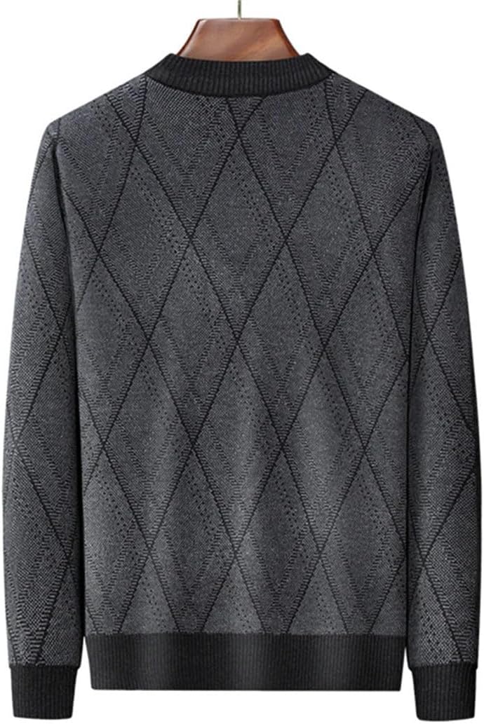 Men's Knitted Casual Cardigan Sweater Coat Long Sleeve O-Neck Single Breasted Soft Sweatshirts