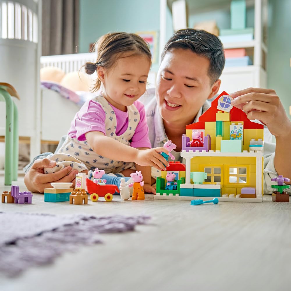 LEGO DUPLO Dom rodzinny 10467 | domek dla dzieci, klocki dla 2-latka, prezent dla dziewczynki i chłopca 2+, rodzinna zabawa, 84 elementy