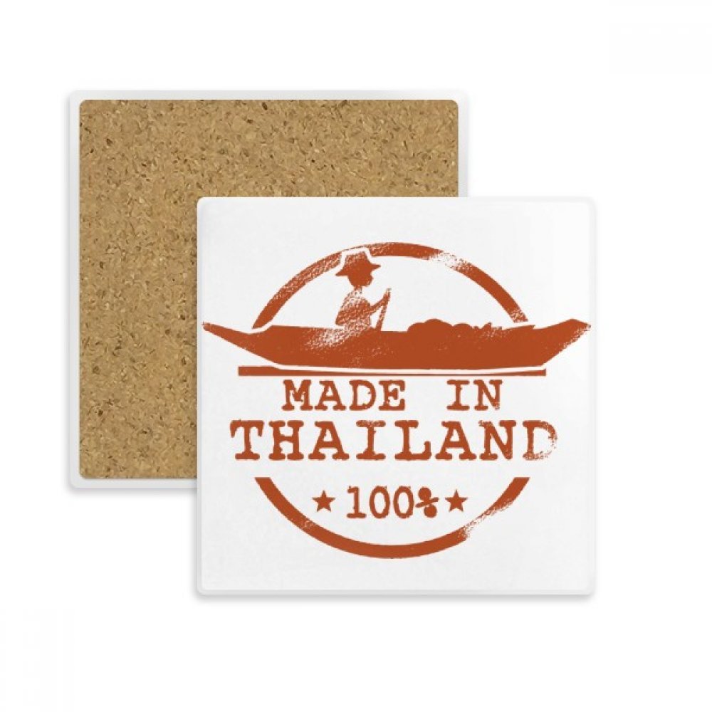 Coaster absorbant en pierre avec illustration kayak Thaïlande pour verres