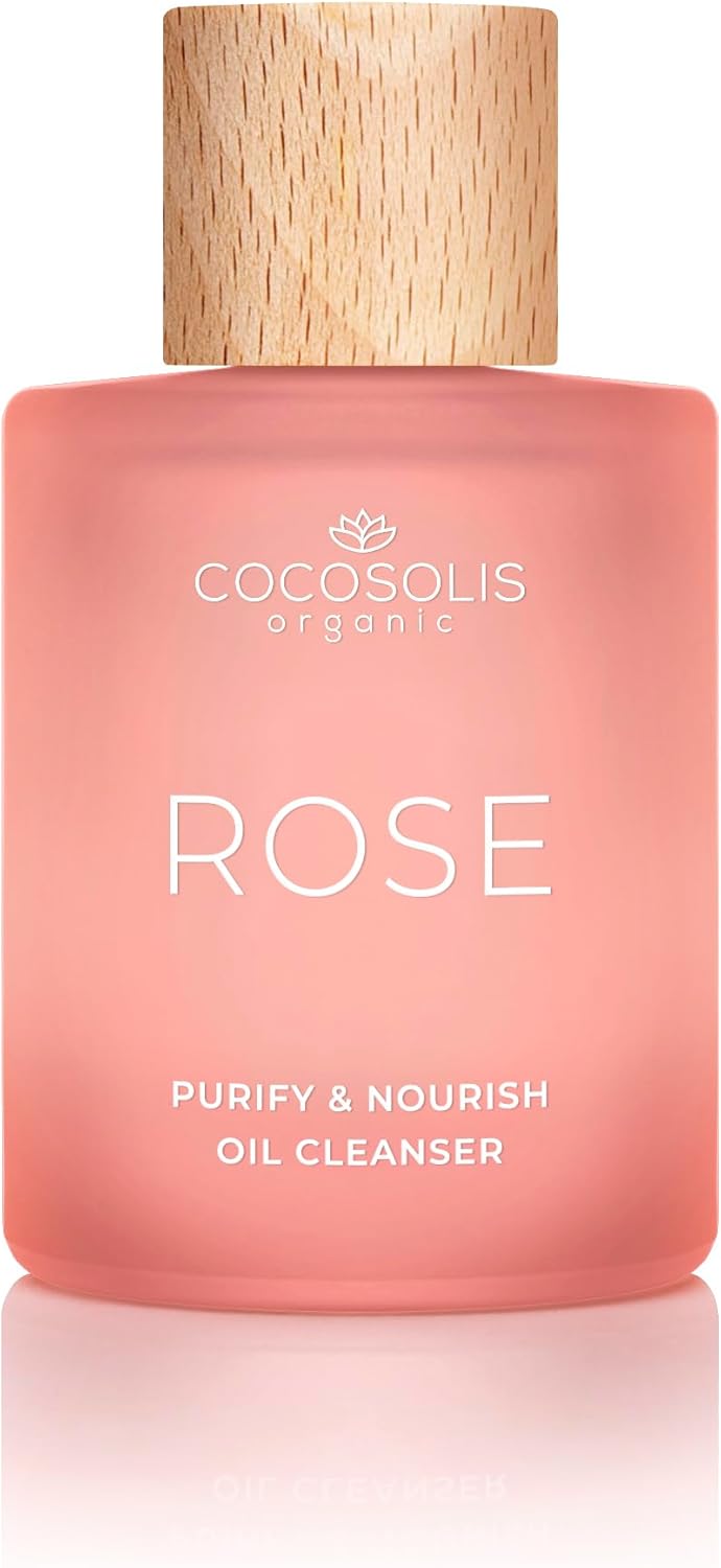 COCOSOLIS Rose Purify & Nourish Oil Cleanser, hydraterende reinigingsolie en make-up remover, veganistisch, met rozenextract en vitamine E
