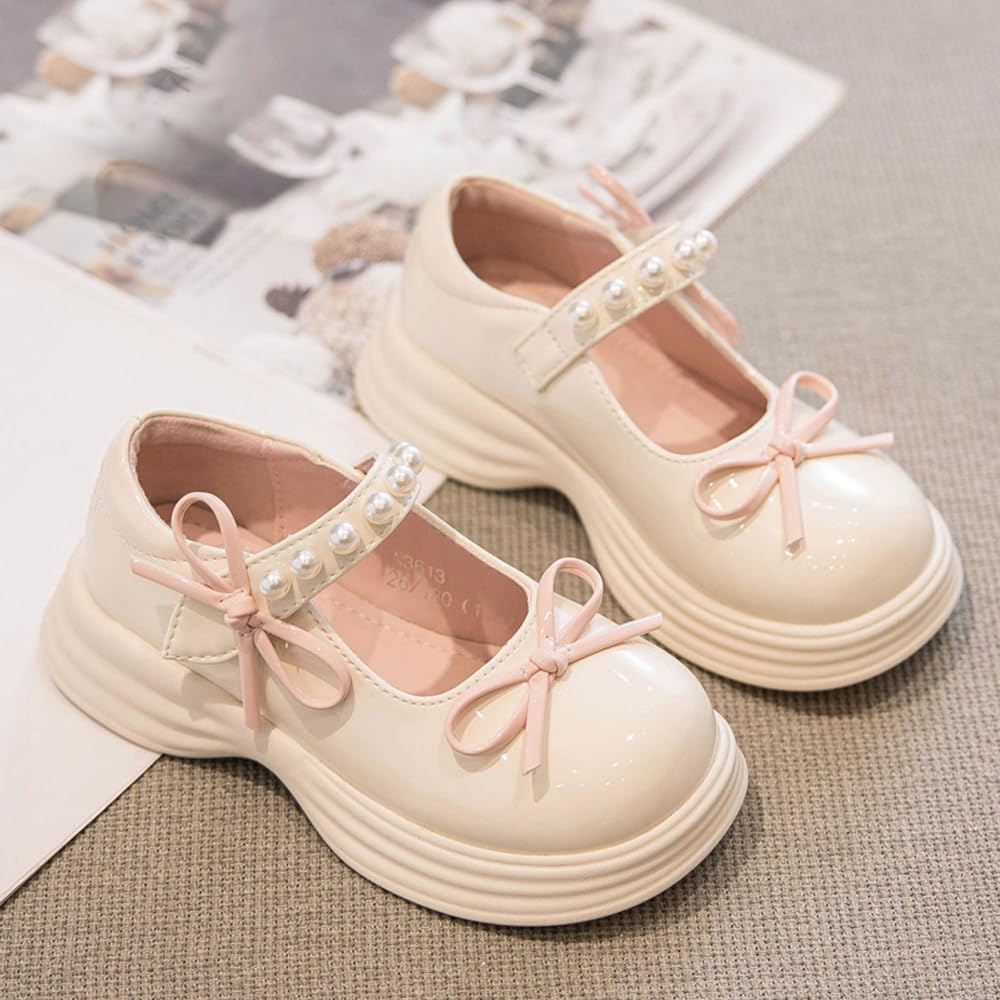 kkdom Girls Mary Jane Dress Shoes Cute Bow Little Girl School Uniform Oxford Shoes