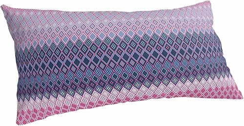 Fundas de almohada geométricas moradas tamaño King, fundas de almohada suaves decorativas para sofá largo lumbar con cierre de sobre, rombos