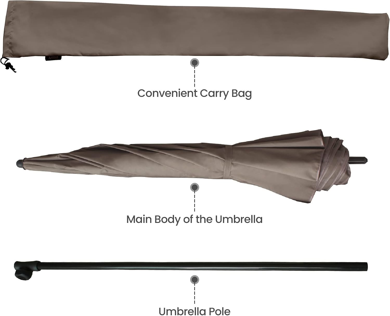 AMMSUN 7ft × 4.6ft Rectangular Patio Umbrellas Outdoor Market Table Umbrella Steel Pole and Ribs Push Button Tilt (Taupe)