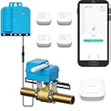 DIY Automatic Water Leak Detection & Shut-Off Starter Kit, Valve Operator, X3 Version Wireless Valve Controller, (4) Leak Sensors, Hub