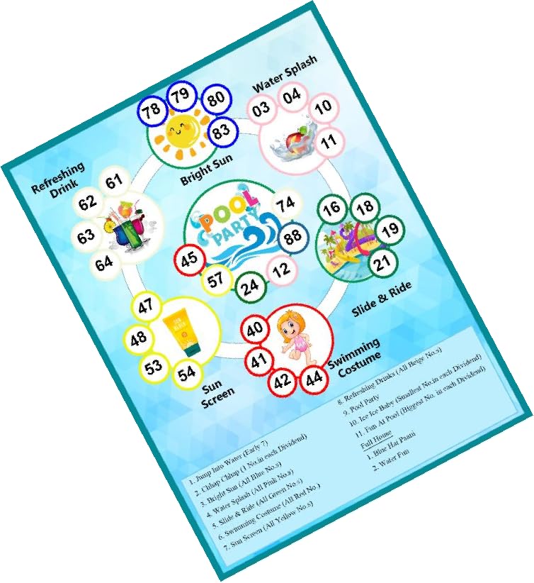 See full amazon price history chart for Pool Party Theme tambola Tickets Bingo housie lotto (Printed on Hard Sheet, Big Size Tickets, 96 Cards) Pool Party Theme tambola Tickets Bingo housie lotto (Printed on Hard Sheet, Big Size Tickets, 96 Cards) (B0CD7Y2XRM) Amazon Price History, Amazon Price Tracker