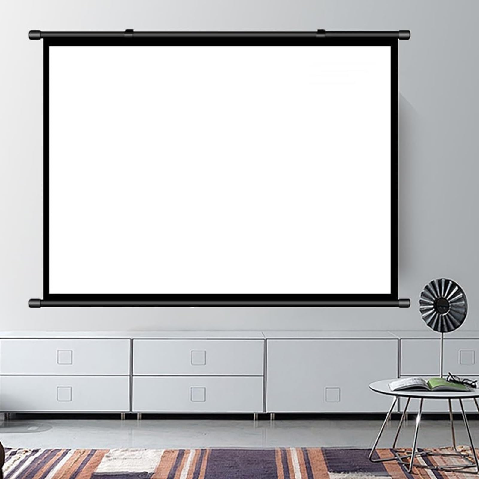 Amazon.co.jp: 手動吊り下げ式 プロジェクター スクリーン 巻き上げ