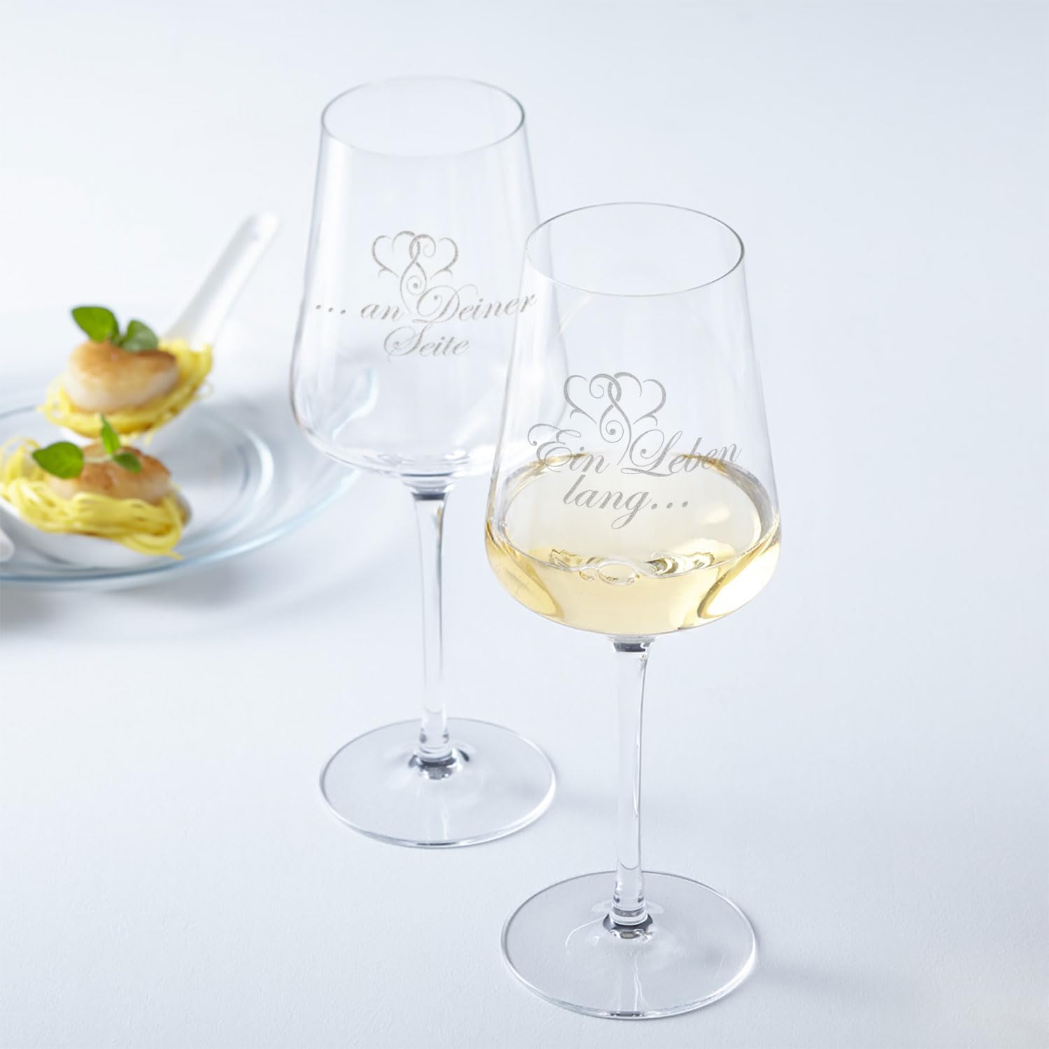 Leonardo Set 2 Bicchieri Personalizzati Con Incisione - Bicchiere Da Birra 500ml E Calice Da Vino 460ml - Idea Regalo Matrimonio - 5