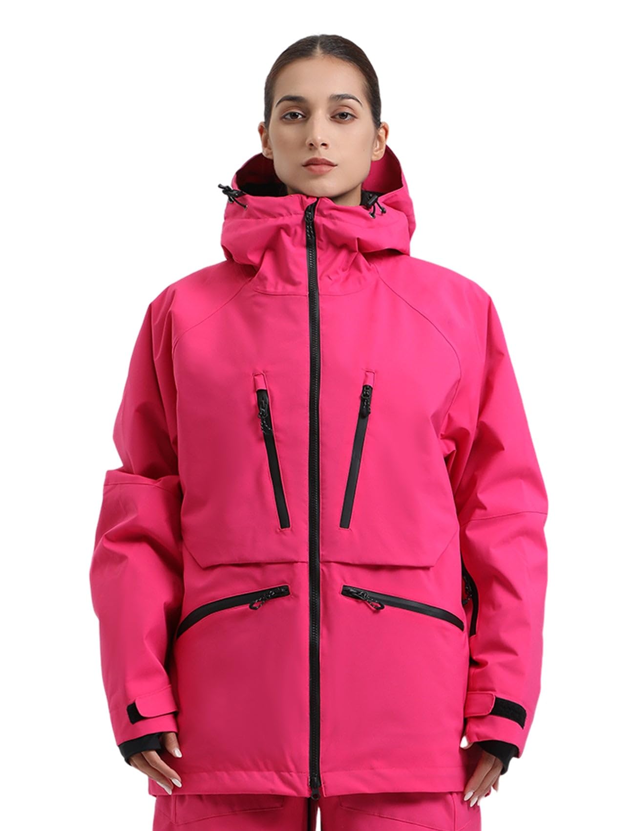 GSOU SNOW Snowboard Jacket Mens Womens Ski Jacket Baggy Snow Hoodie Coat
