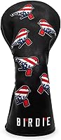 Vista 14 de Cubiertas para cabeza de golf, cubierta para driver, cubierta para madera 3, cubiertas para cabeza de híbrido, bordado, bandera estadounidense