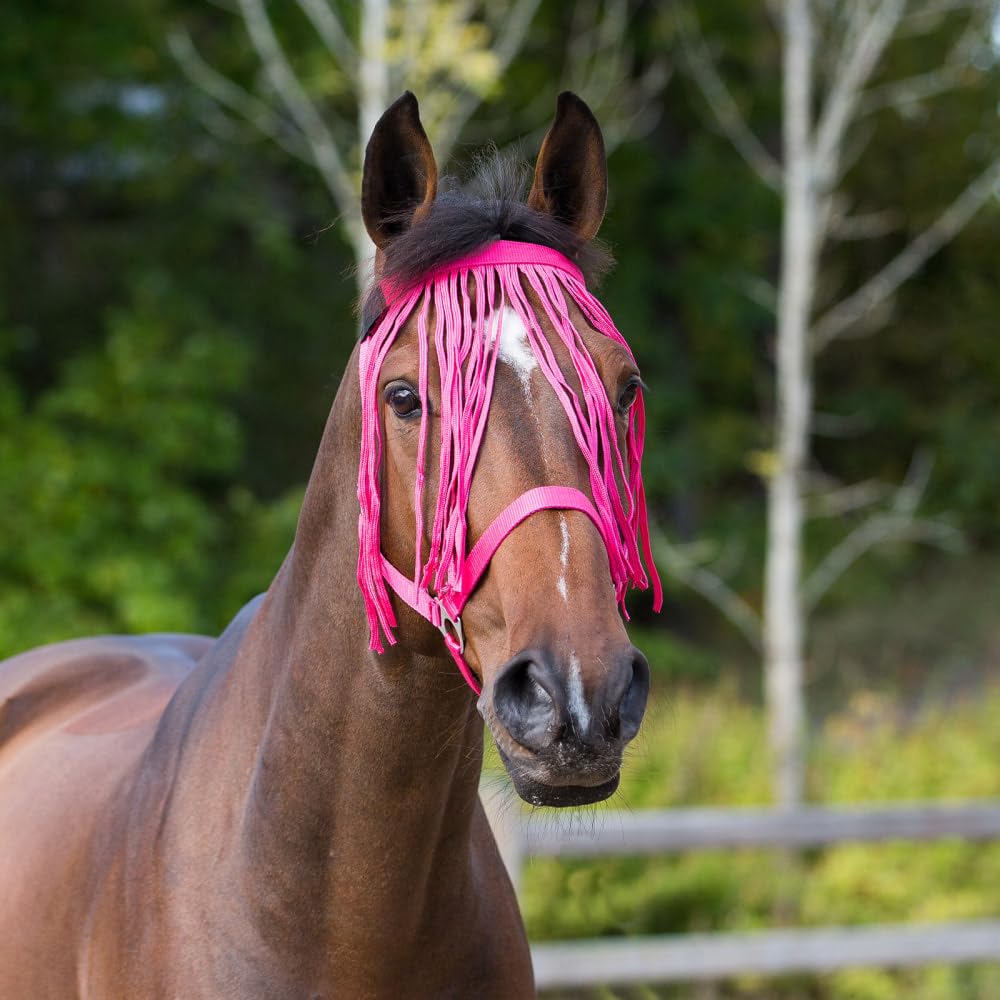 Horze Pferde Fliegenfransen, Fliegenschutz für Pferd und Pony, Rosa, C