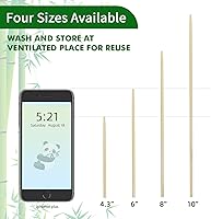 Vista 5 de Brochetas de bambú para niños de 4 pulgadas (≈4.3 pulgadas), punta roma/sin puntas, palillos de madera para tartas de piruleta, fondue artesanía