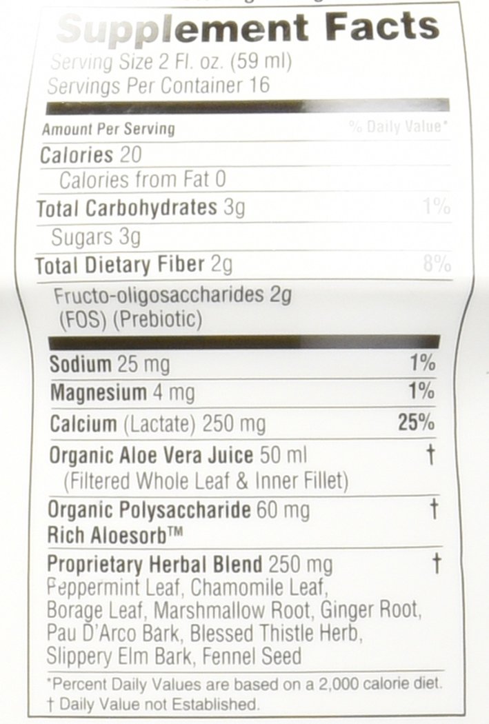 Lily of The Desert Aloe Vera Herbal Stomach Formula, Soothe Heartburn and Indigestion Naturally, Vegan Dietary & Immune Support, Gluten Free Liquid Digestive Aid, Organic Aloe Vera Plant, 32 Fl Oz : Herbal Supplements : Health & Household