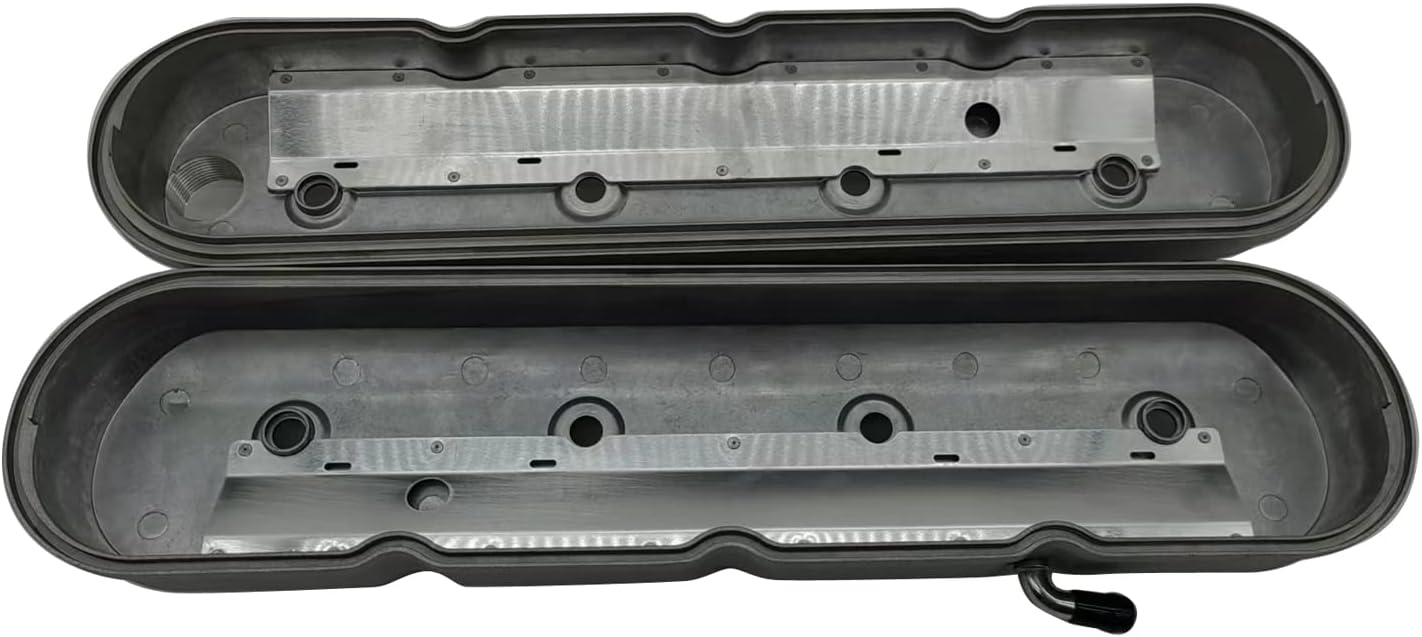 1 SET SHLPDFM Engine Valve Covers Natural Cast Aluminium Satin Silver Tall Chevy Valve Covers with Coil Mounts Fits for LS LS1 LS2 LS3 5.3 6.0 6.2 Engine