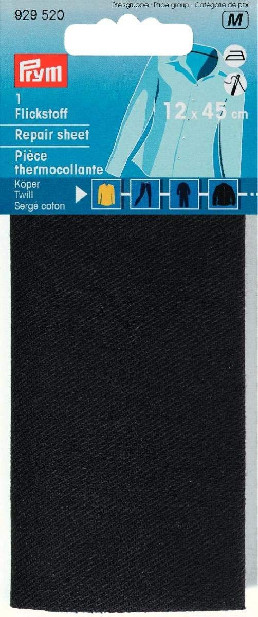 Prym 12 x 45 cm Repair Sheet/Twill for Ironing-On, Black