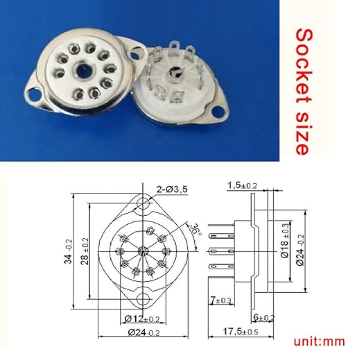 Miniatura 6 de 1 Unidades Dual Way Magic Eye 6E2 Tubo Indicador de Nivel de Audio Módulo VU Medidor Espectro Música Tubo de Vacío Indicador de Nivel de Conductor
